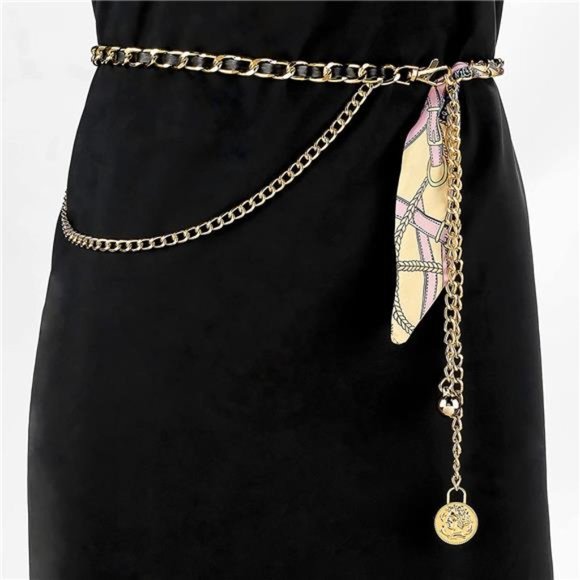 Gold Chain Belts for Women Waist Chain Fashion Adjustable Link Belts Plus Size main image 5